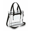 Clear Zippered Vinyl Tote w/ Shoulder Strap/ Handles & Inside Pocket